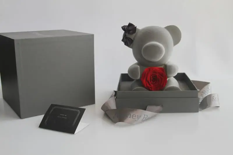 
2019 Gypsum Bear Teddy Bear Forever Artificial Rose Valentines Gift 