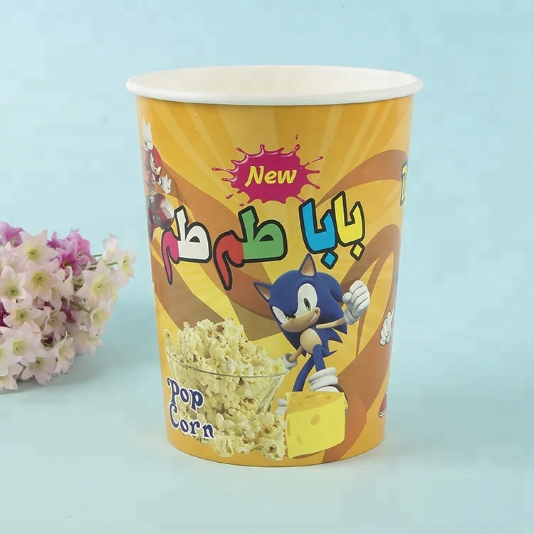 Одноразовый бумажный ковш для попкорна с принтом на заказ