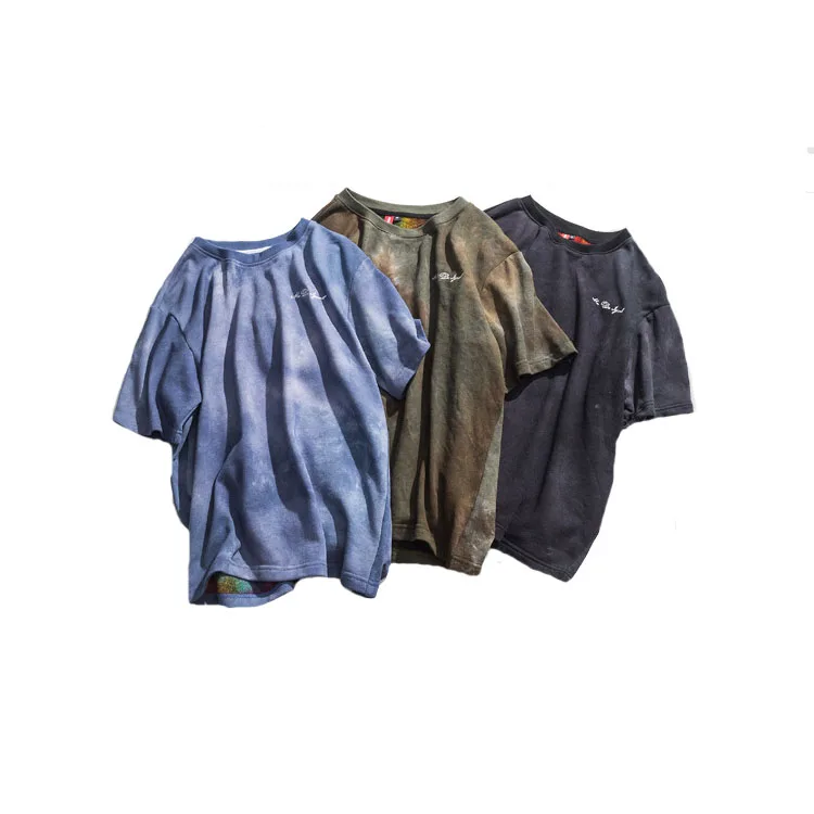 Wholesale Tie Dye T Shirts Mens Hip Hop Acid Wash Oversize T-shirt