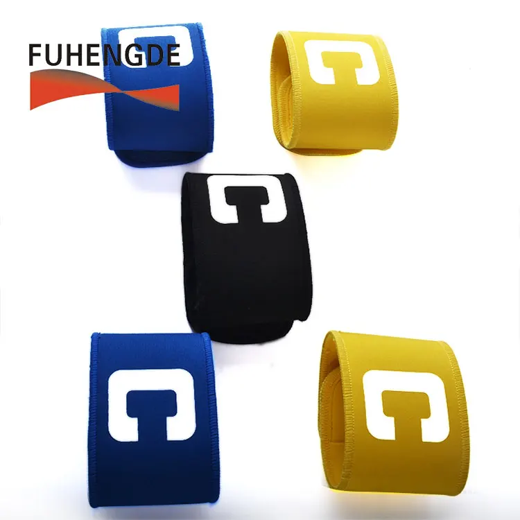 Hook Loop Fastener Elastic C Printed Team Sports Match Captain Armband in Yellow blue red black