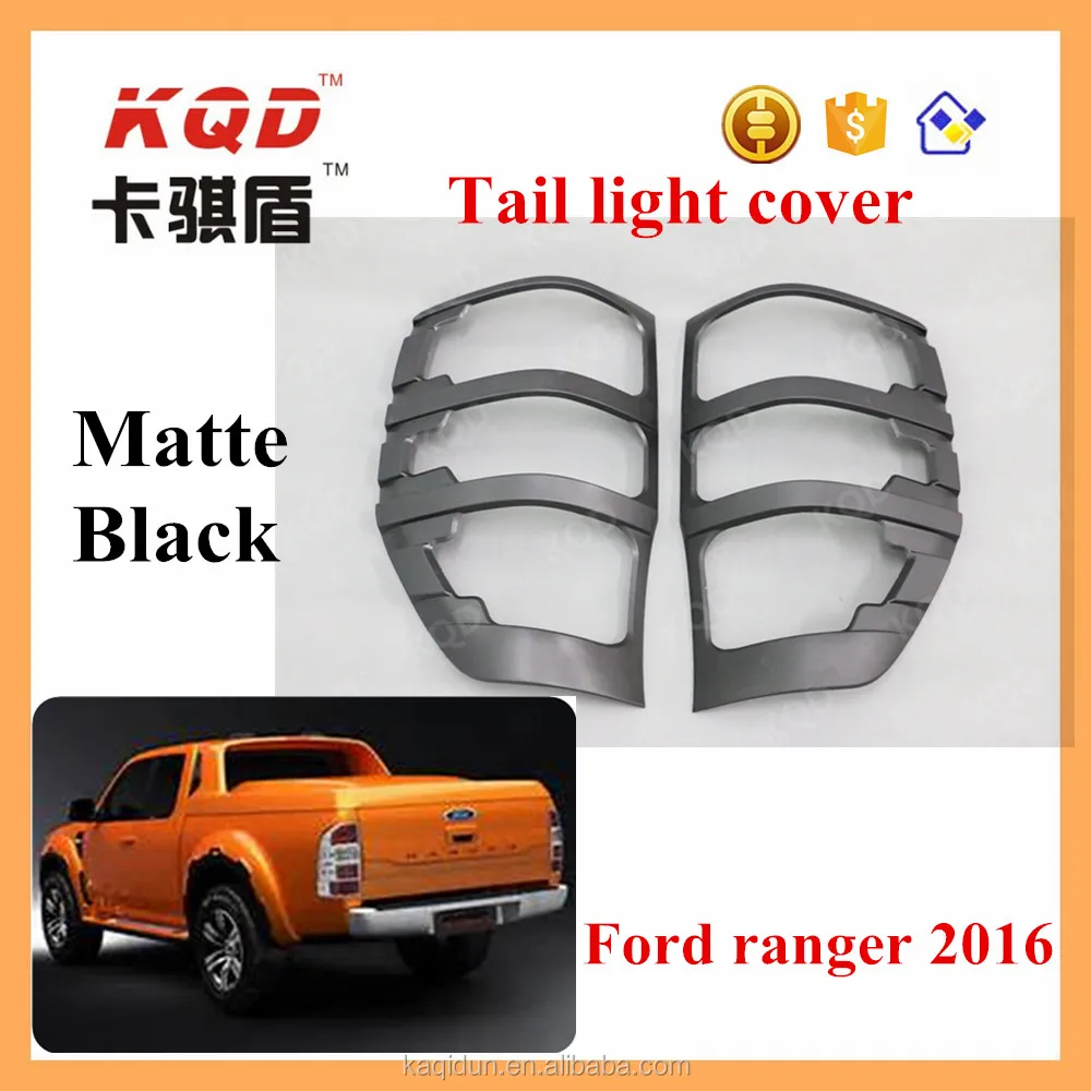 Matte black tail light cover for 2016 ranger t6 parts abs plastic tail lamp cover for ford ranger body kit
