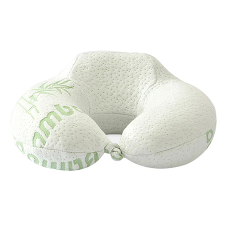 Wholesale Factory Price U Shape Bamboo Fabric Neck Pillow Memory Foam Travel Neck Pillow