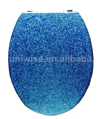 Glossy  glittery Sliver Golden polyresin toilet seat Glitter toilet seat