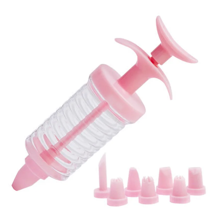 NEW! Icing Cake Decorating Tool Set - Piping Syringe Tools + 8 Pcs Nozzles