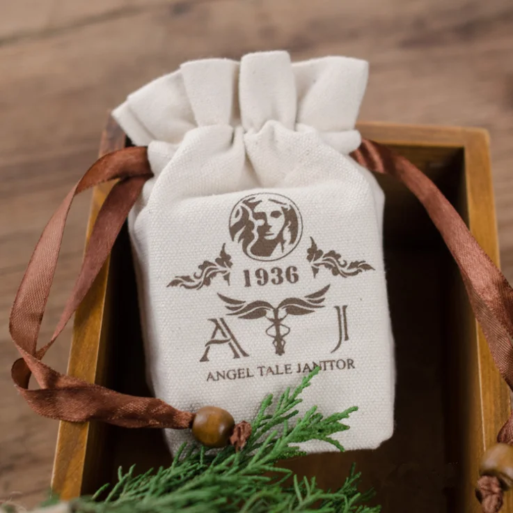 custom Natural Linen round Bread Bags Reusable Food Storage cotton cloth drawstring circular canvas bucket packaging bag