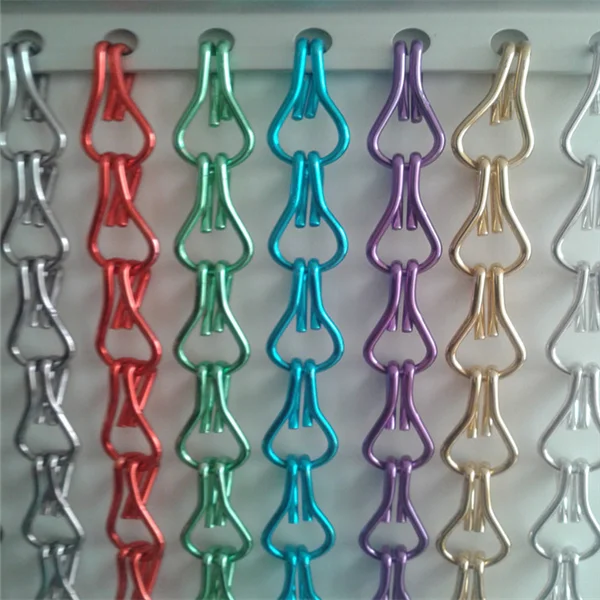 Защитная занавеска из алюминиевой цепи золотого цвета