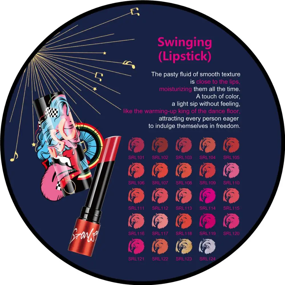 Disco series 24colors lipstick high quality makeup manufacturer cosmetic velvet matte lipstick