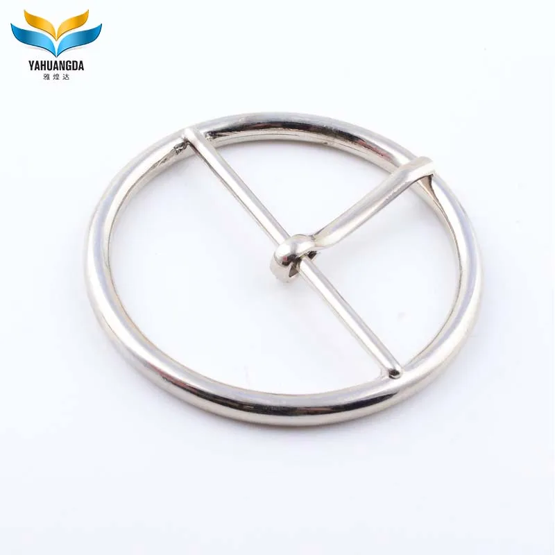 factory oem round buckle metal zinc alloy belt buckle O silver  buckle
