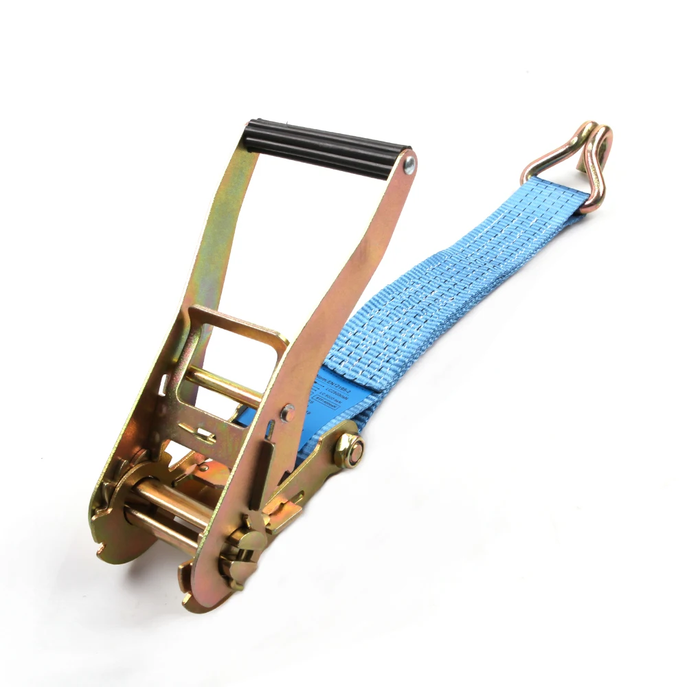 50mm heavy duty truck ratchet tie down strap with double j hooks 10000lbs 10m