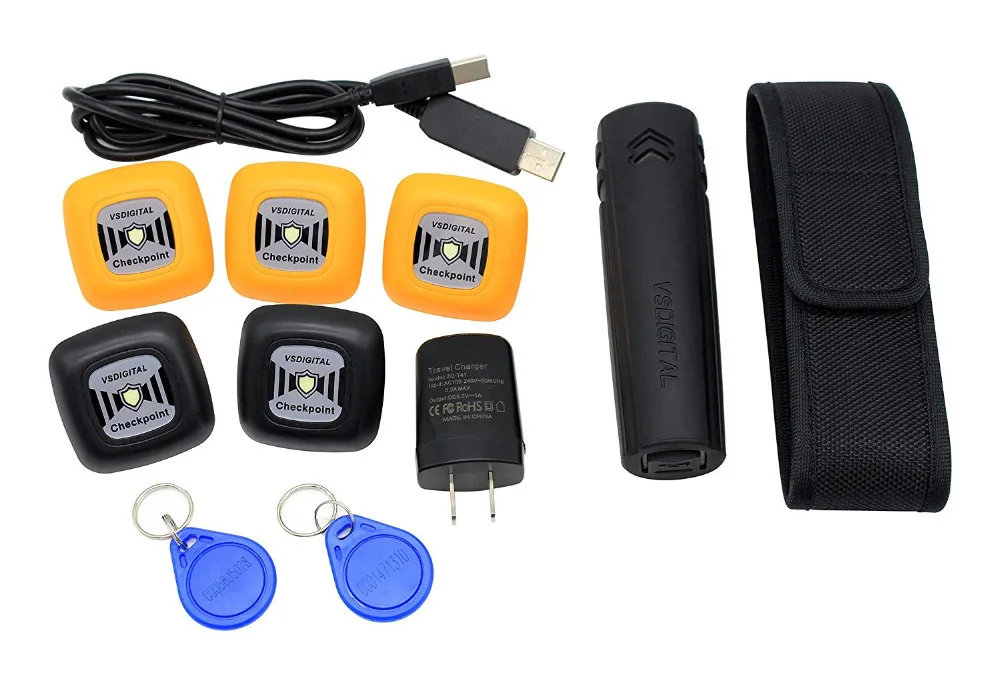 V1 Kingguard Guard Tour System Home Security Equipment with 5 checkpoints 2 patrolman tags