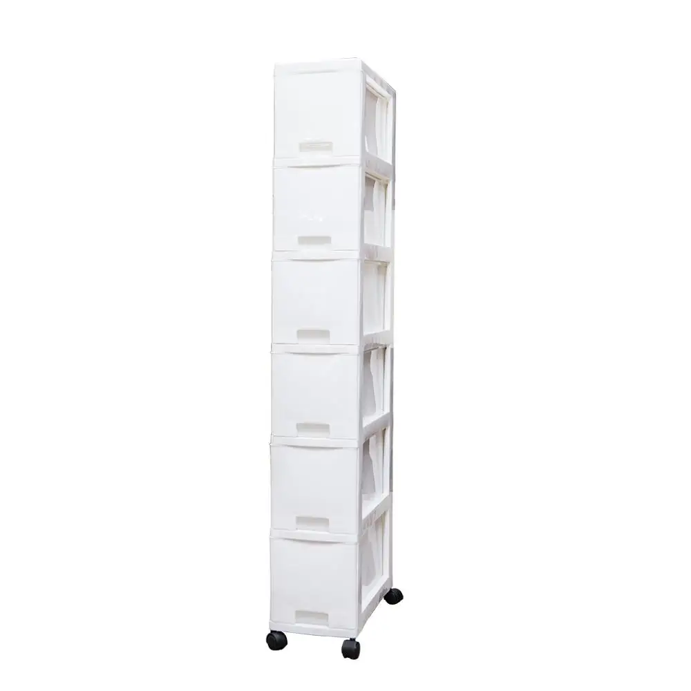 China Factory Wholesale Plastic Drawer Kitchen Storage Cabinet With Wheel