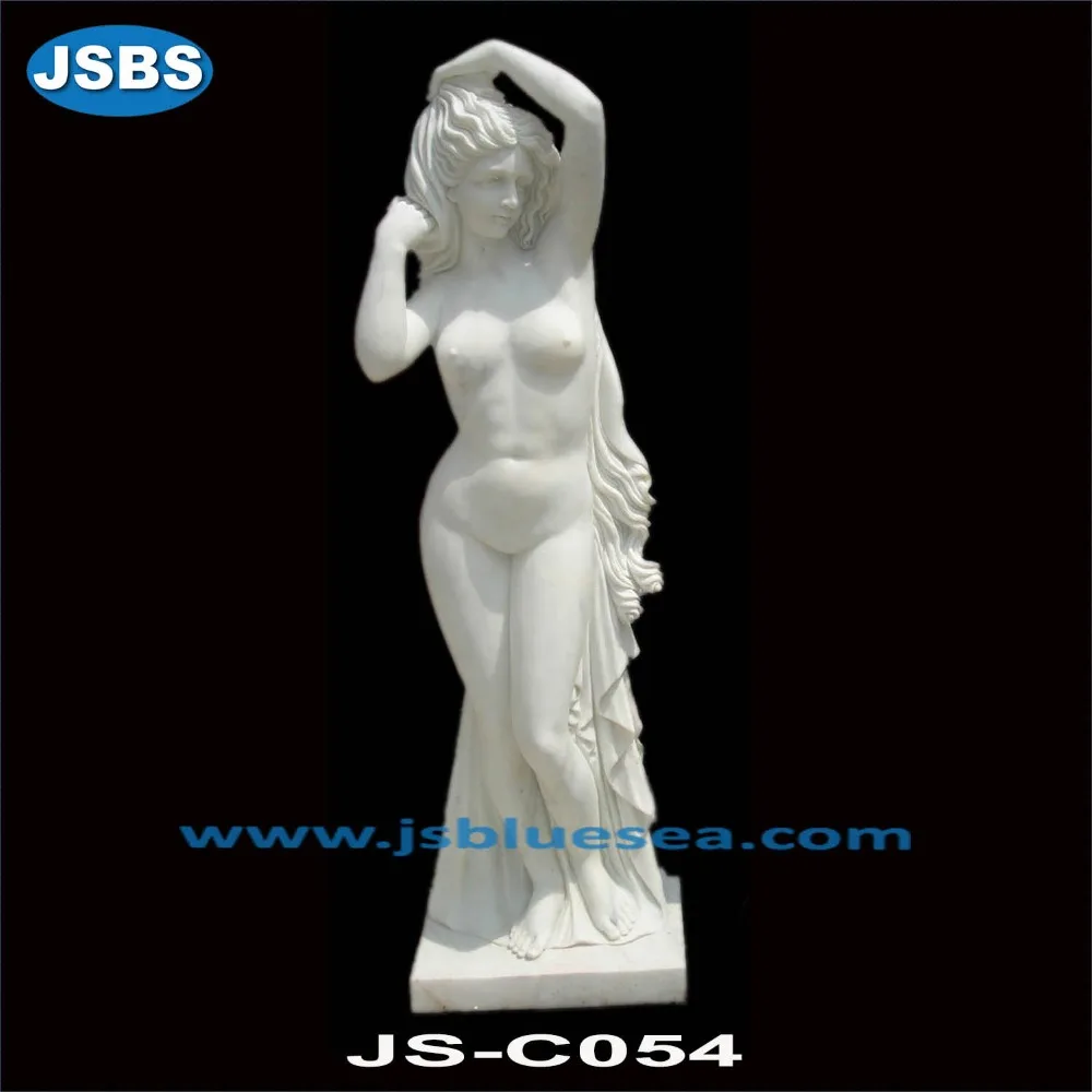 China Manufacture Carved White Marble Naked Sex Girl Statue