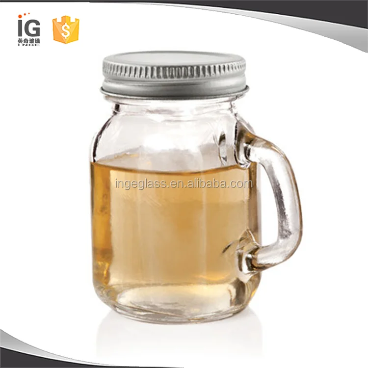 Mini Mason Jars Bulk, 4 oz Mason Jars with Handles and Lids