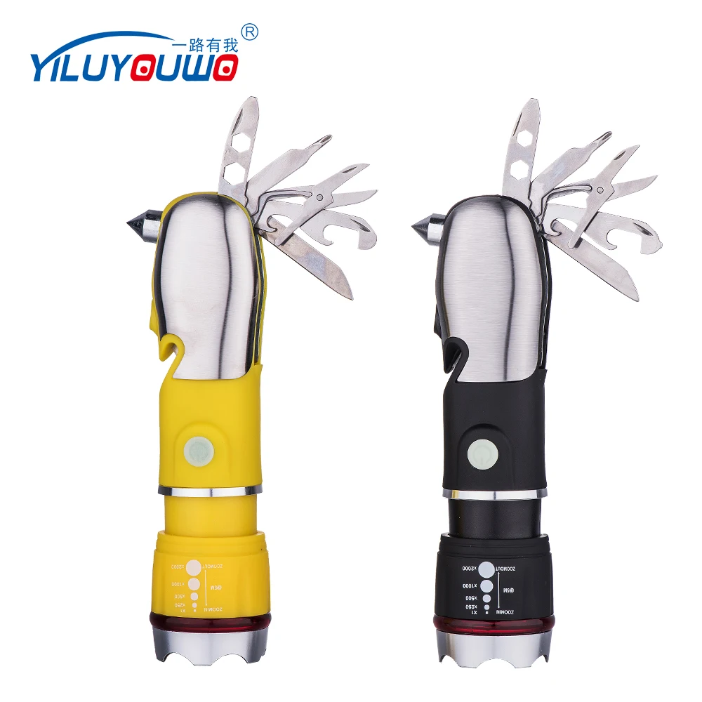 
Professional Manufactured Self Defence 9-In-1 Led Multi-Functional Tools Flashlight 