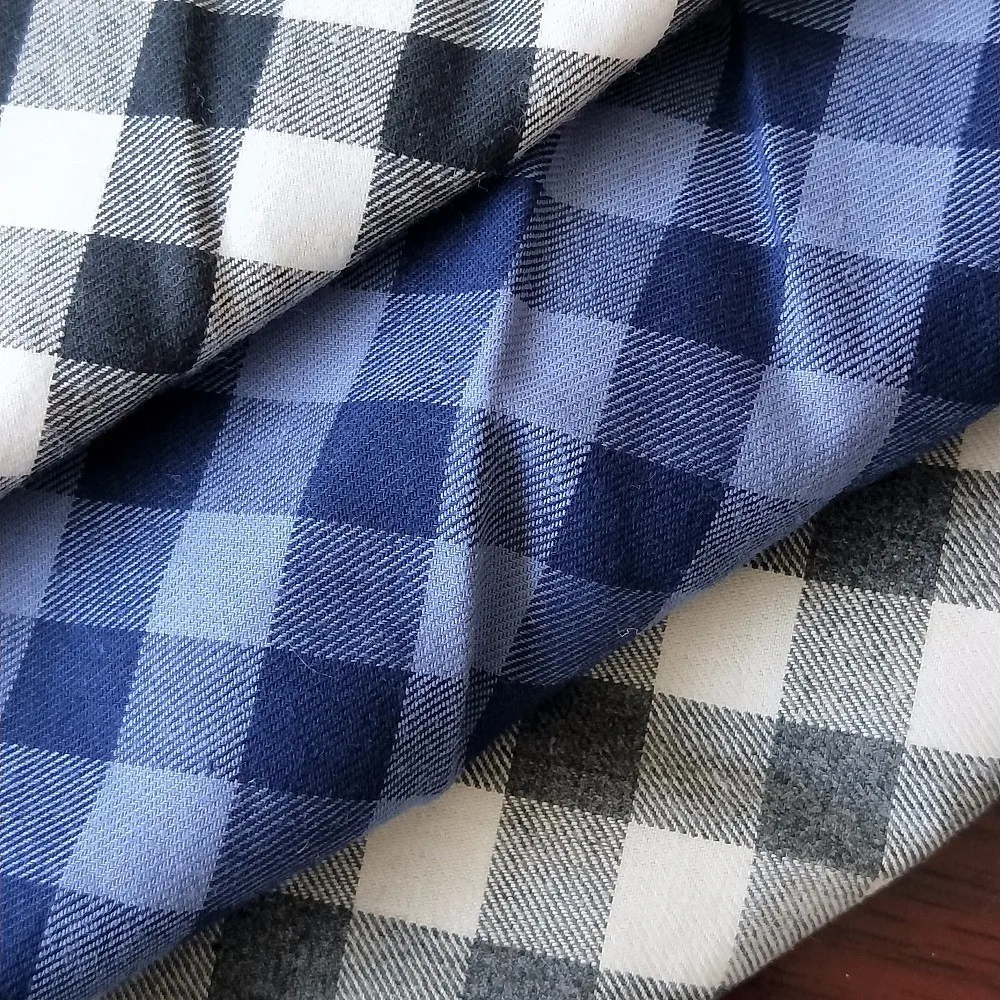 
Hot sale Yarn dyed 100% Cotton flannelette fabric for casual Shirt 