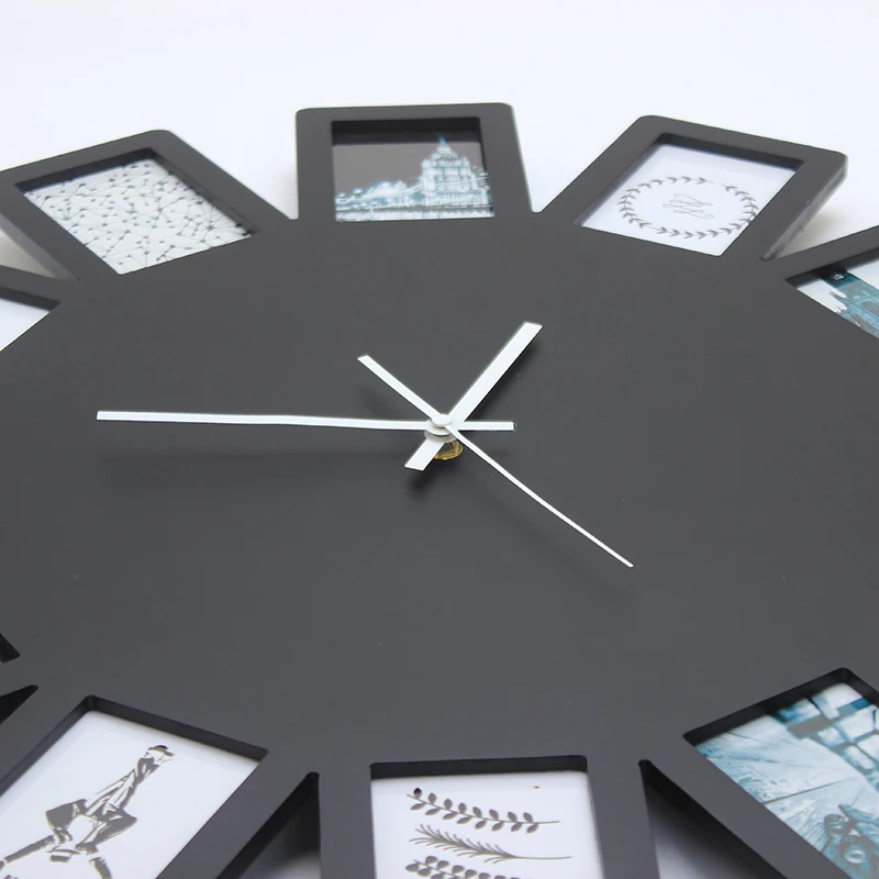 Round Wall Hanging Photo Frames 12pcs With Hooks Wall Clock Modern Design