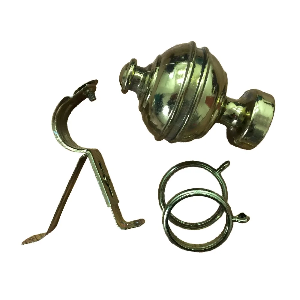 
Different color iron curtain rod accessories brackets caps and rings 