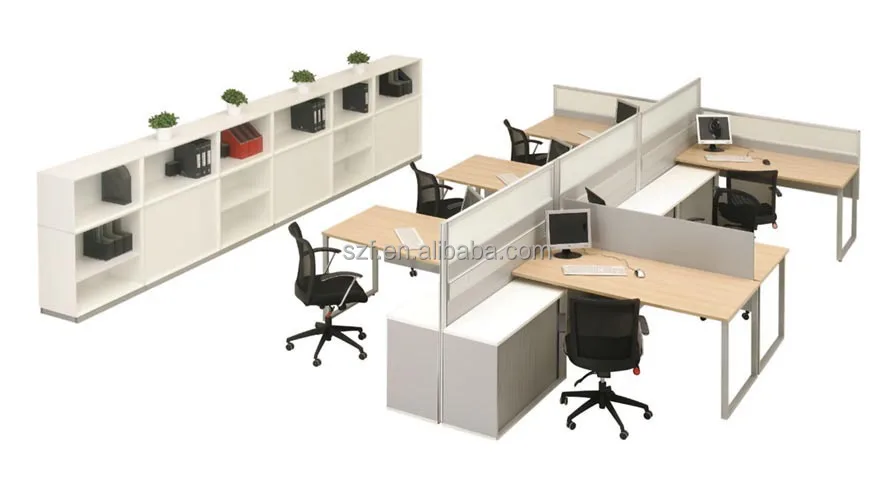 Modern Wooden Chinese manufacturer H shape office workstation design layout system (SZ-WSA101)