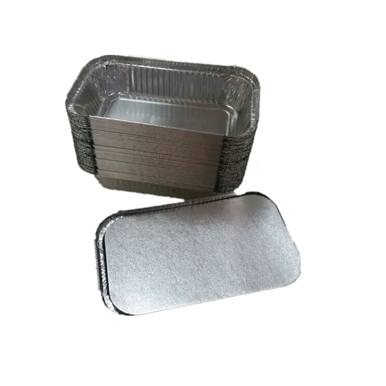 
Rectangle disposable airline food service aluminum foil container with lid 