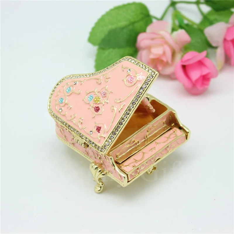 Metal Small Home Decorative Trinket Box Piano Trinket Box Wedding Gift Box