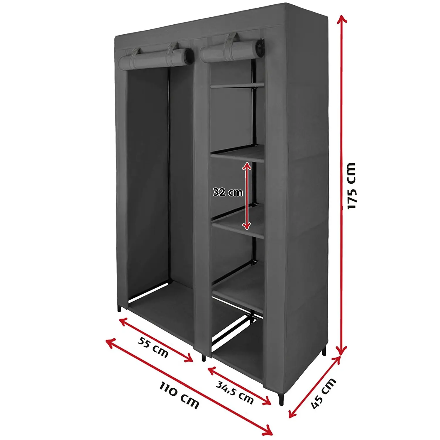 Folding portable non woven fabric wardrobe closet assemble clothes storage wardrobe