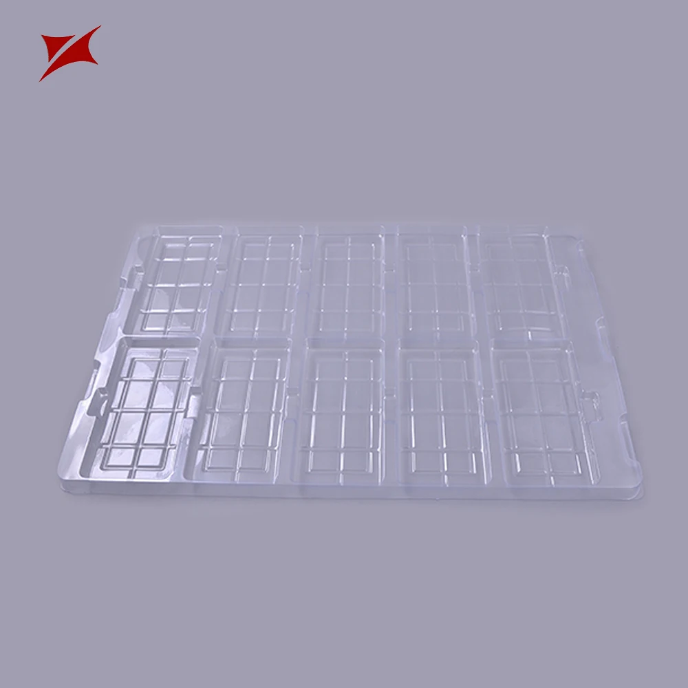 Transparent PET material disposable plastic tray electronic component packing