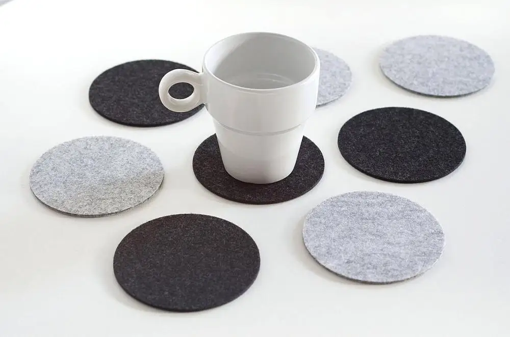 Customized Design Placement Cheap Black Drink Coasters Felt Coasters For Sale