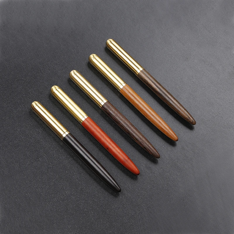Luxury Eco Friendly Custom Wooden  Pen Brass Roller Pen for Promotion