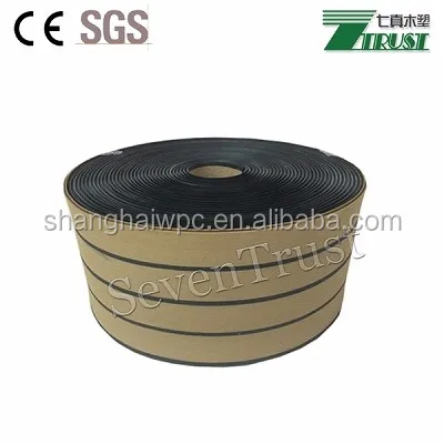sanding pvc soft flooring for boat with black stripe
