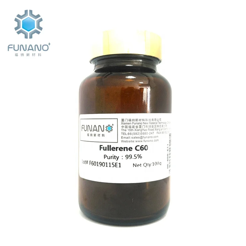 Manufacturer Funano Chemical Intermediates Additives Carbon Powder Cosmetic Raw Material 99.5% CAS 99685-96-8  Fullerene C60