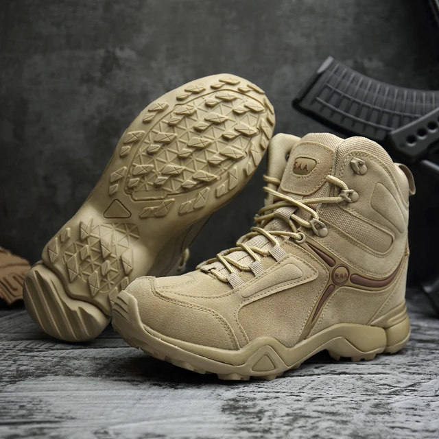 
New Ankle-high Tactical Boots Combat Boots Military Desert Hiking Boots Army Work Walking Casual Shoes for Men 
