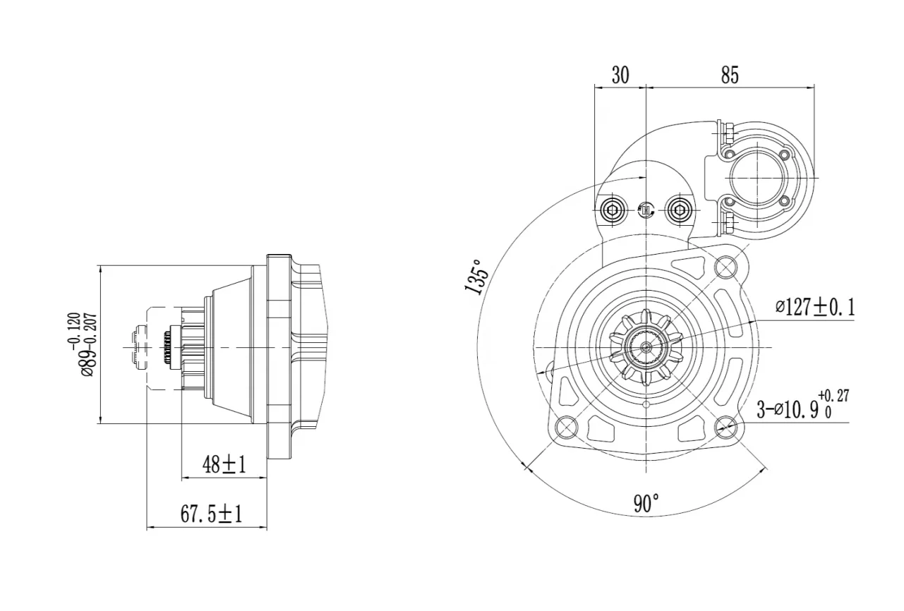 7.5KW 10T WD615 Steyr Gear Reduction Starter Motor Replaces 612600090130