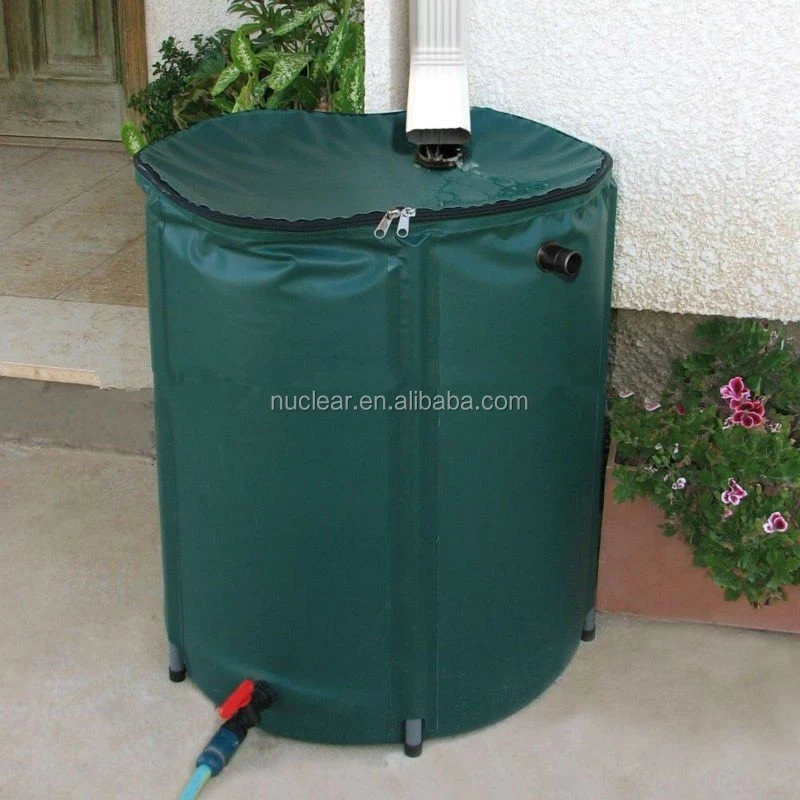 Flexible Water Barrel, Garden Folding Flexible Collapsible PVC 250L Rain Barrel Tank
