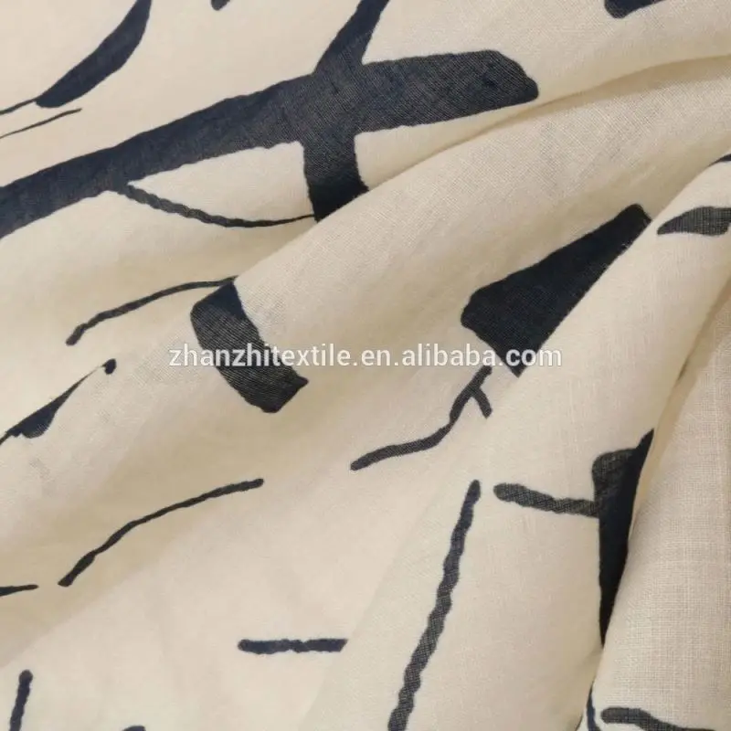 
best selling soft digital printed 100% ramie linen fabric 