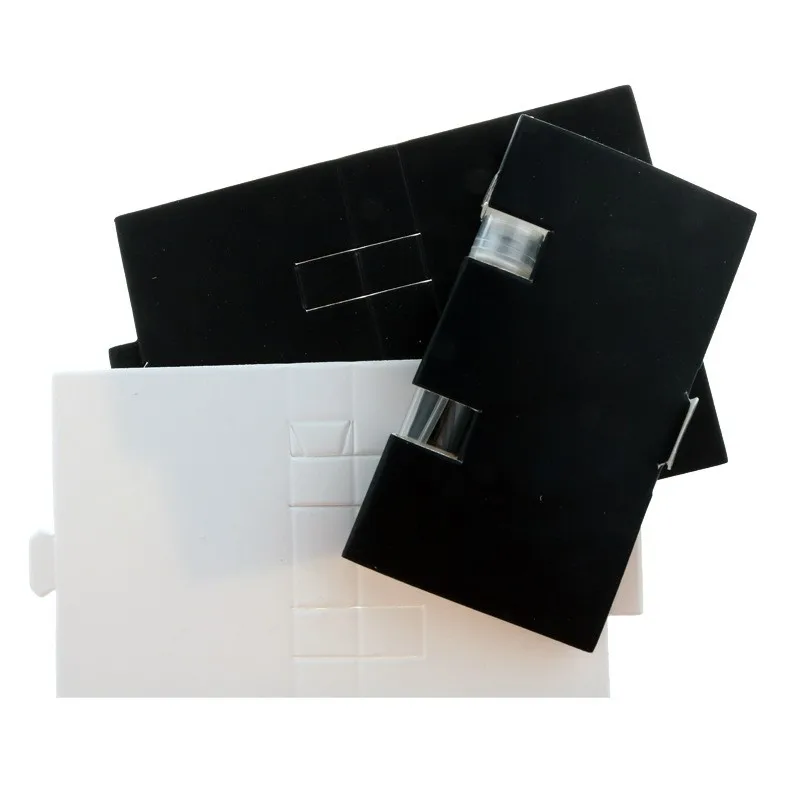 Custom Gold Black White Art paper Lip Balm Glass Vial Perfume Sample Paper Card Holder
