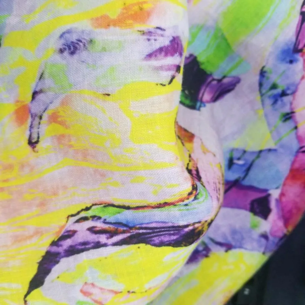 
2017 high quality and cheap price print linen fabric for garment 