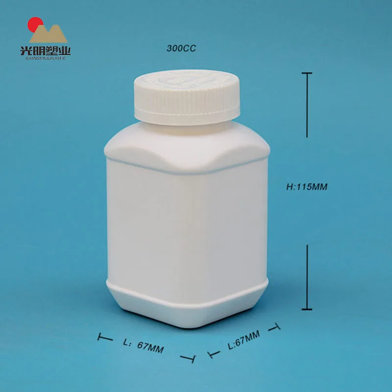 HDPE 300CC White Plastic Bottle Plastic Protein Powder Container