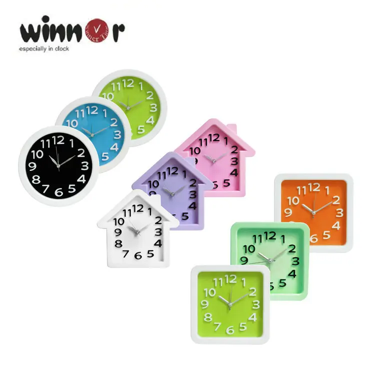 Alibaba export alarm clock silk printing logo multi color digital table clock