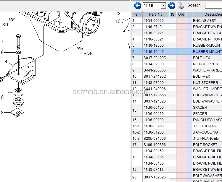 ENGINE RUBBER MOUNT 11N6-10445 for WHEEL EXCAVATOR R140W-9 R170W-7 CRAWLER EXCAVATOR R145CR-9 R160LC-7