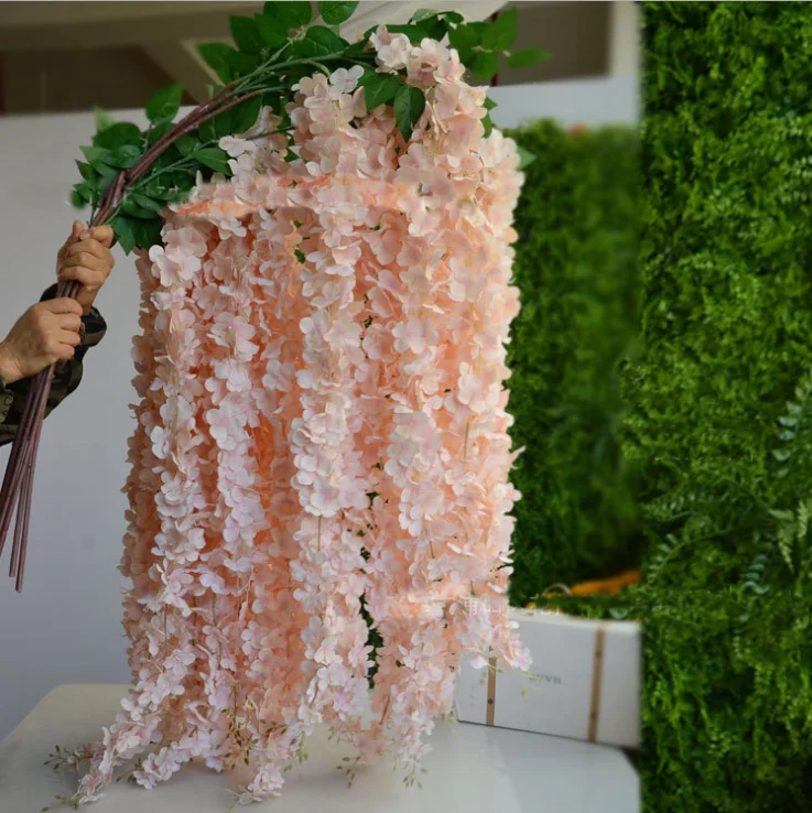 
Guangzhou supplier wholesale artificial silk wisteria flower for interior decorating 