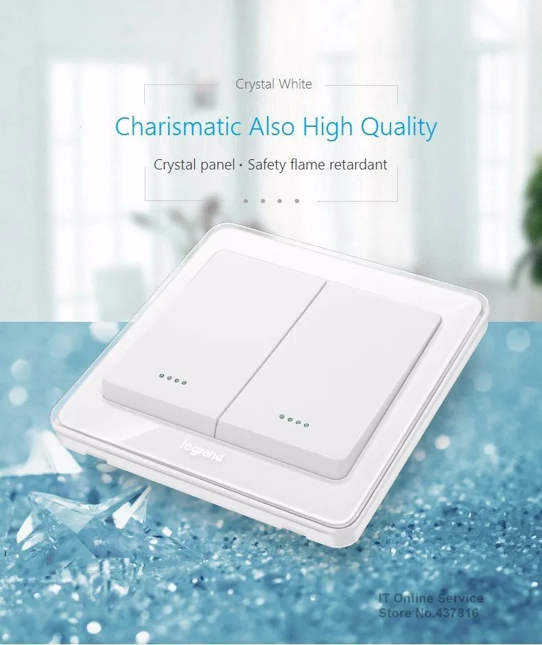 High Quality Crystal White 2 Gang 1 Way 2 Gang 2 Way Wall