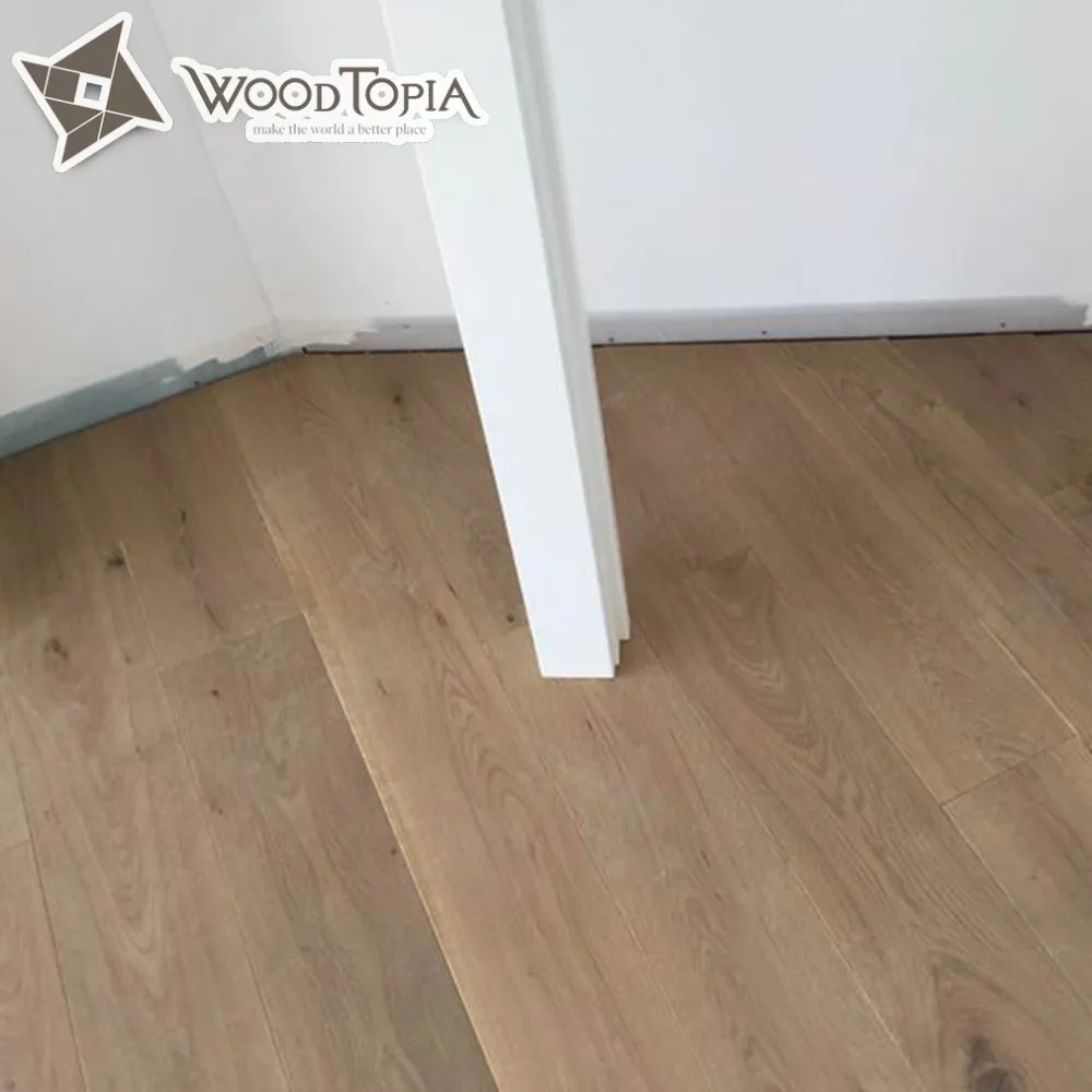 European Oak Wood Chevron Parquet Smoked White Oil Board Slight Brushed Engineering Hardwood Flooring