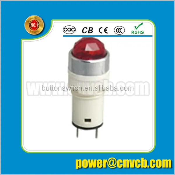 ZS145 Neon Led 220V Led Indicator Light White Body 14mm Signal Lamp