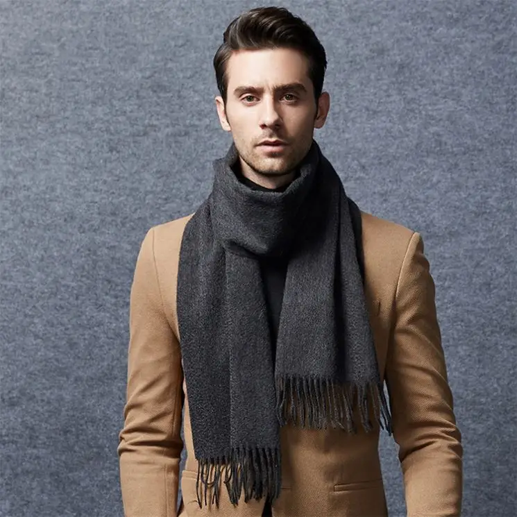 The Latest Modern Long Shawl Echarpe Jacquard Check Pattern Pashmina Scarfs for Men Winter Shawl