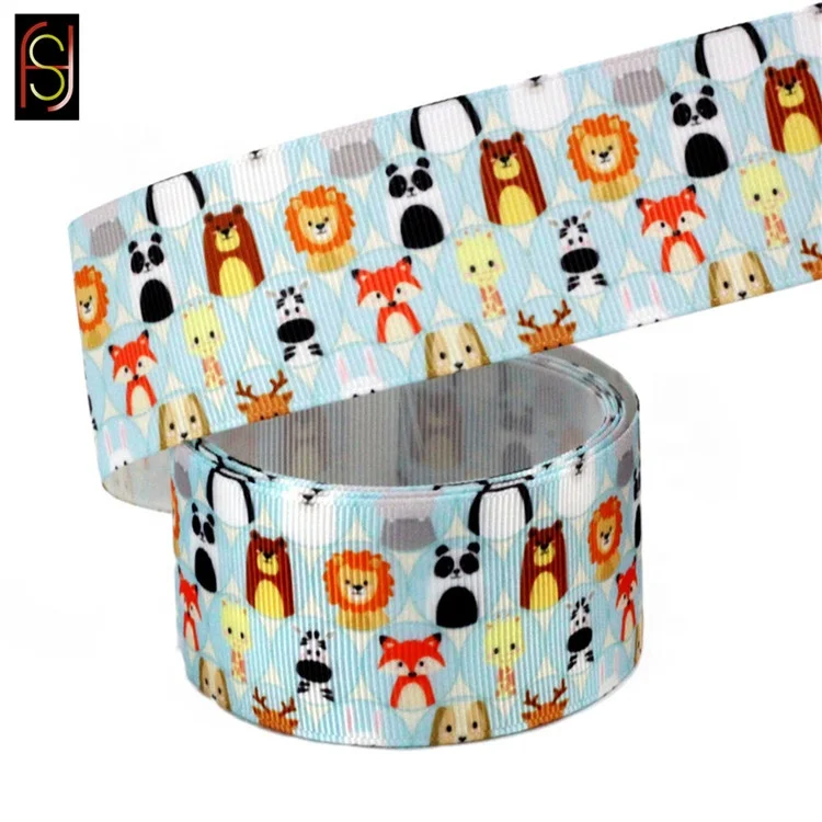 Gift package 75mm wide cartoon grosgrain ribbon sublimation ribbon