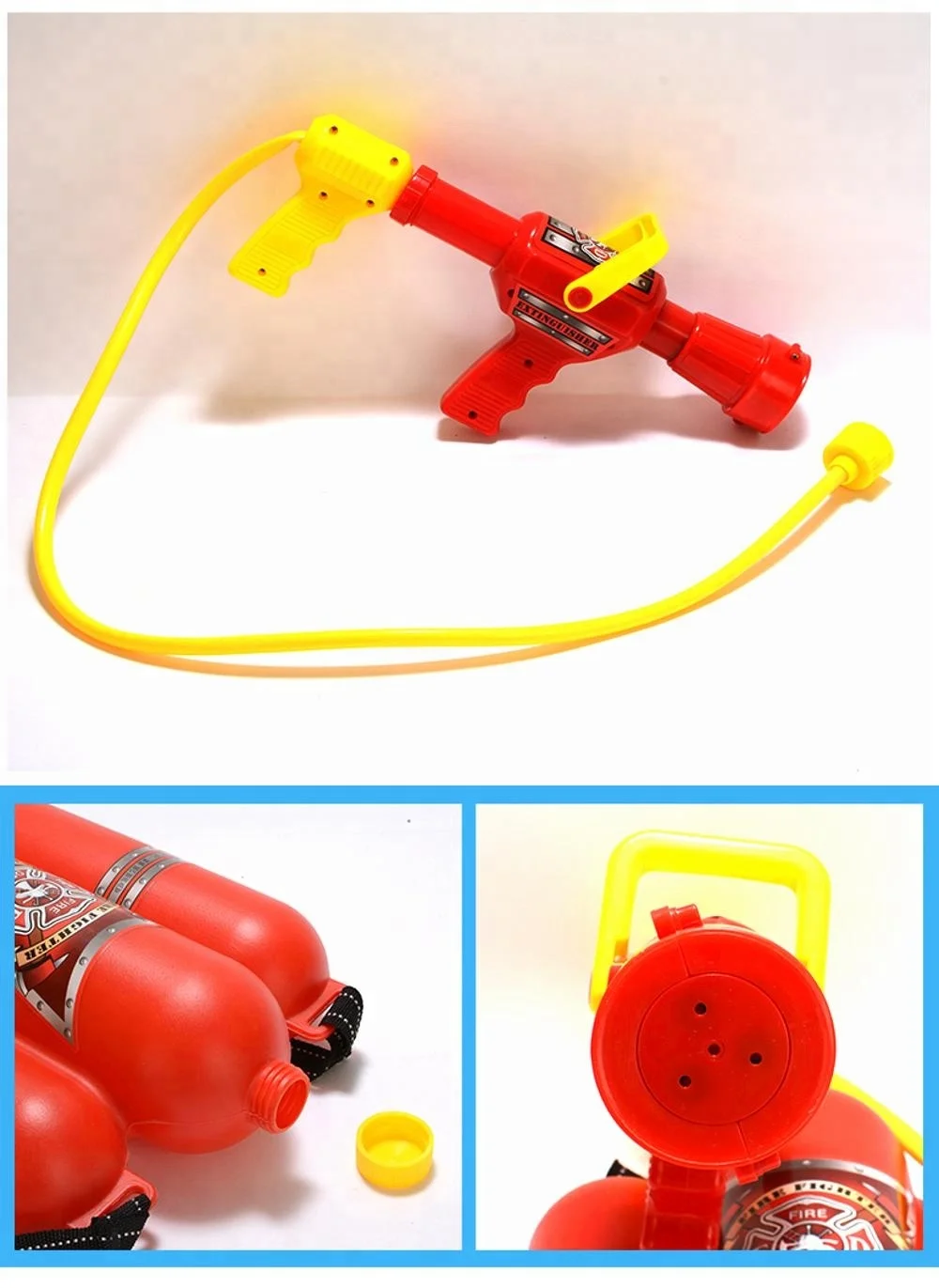 Custom kids toy big fireman water gun backpack for adults