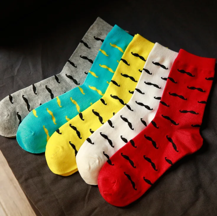 Luxury Colorful Cotton Fun Novelty Dress Mustache Socks