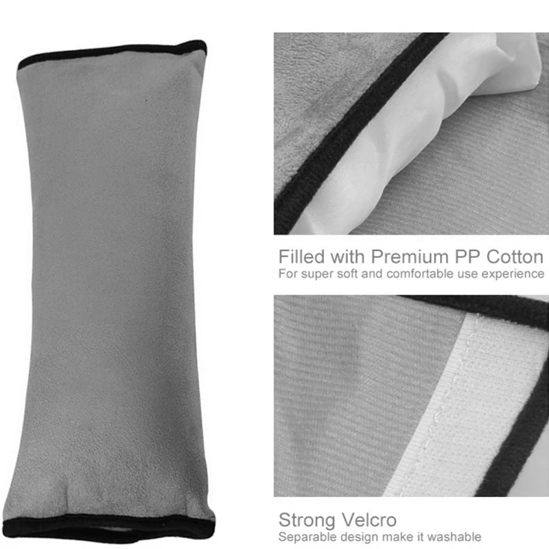 Safety Belt Protector Cushion,Plush Soft Auto Seat Belt Strap Cover Headrest Neck Support for Children Baby Adult