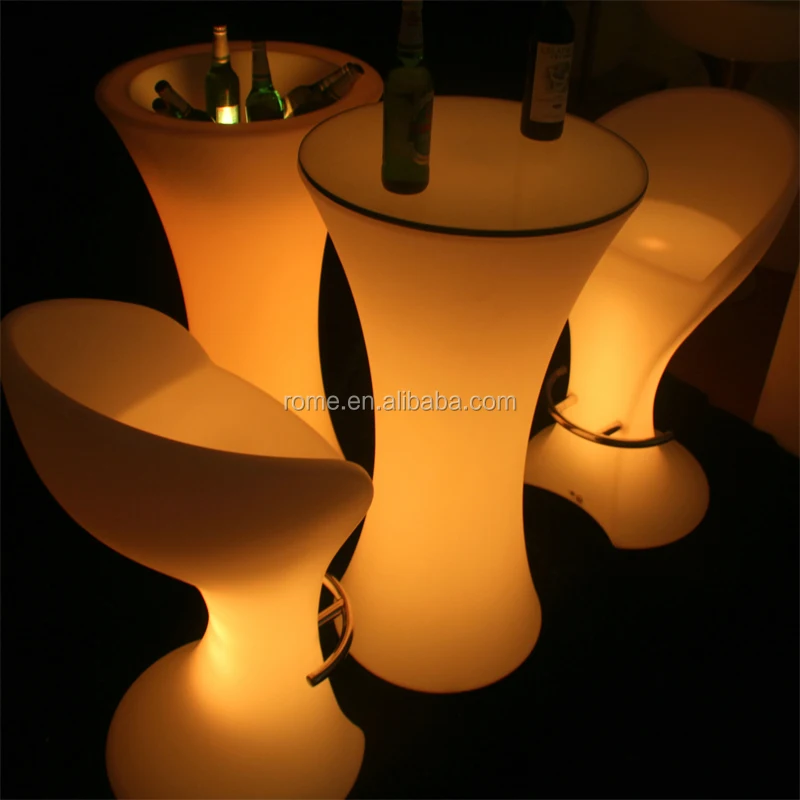 Big high rechargeable cooler outdoor stand led ice bucket table