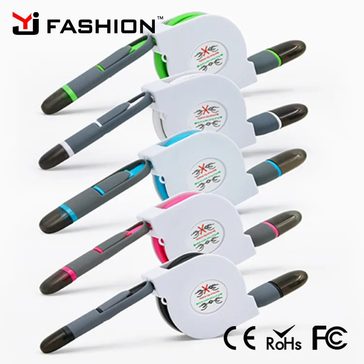 Высокое Качество TPE 2 в 1 Выдвижной Micro USB Синхронизации Данных Кабель Зарядного Устройства для iPhone 7 Samsung